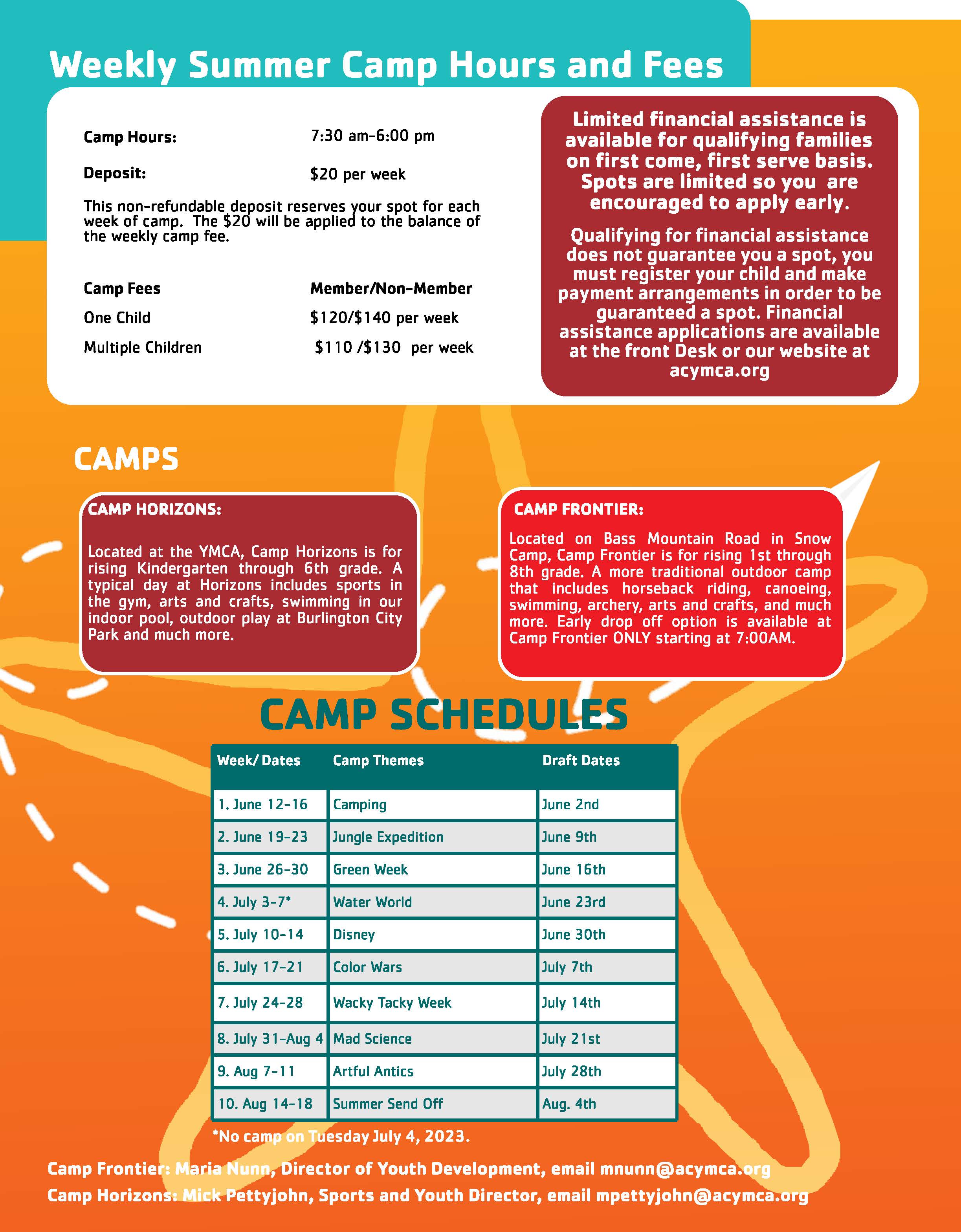 YMCA Summer Camp 2023 United Way of Alamance County